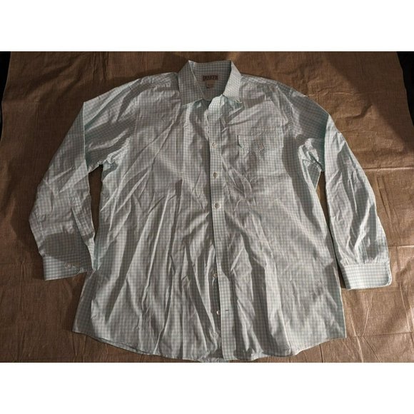 Duluth Trading Co Shirt Mens 2XL Tall Light Blue Check Button Down - Picture 2 of 5